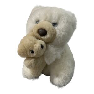 Polar Bear and Cub 8 inch plush Baby Bear White‎